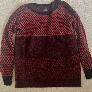 American Eagle chunky sweater, red and black, size S